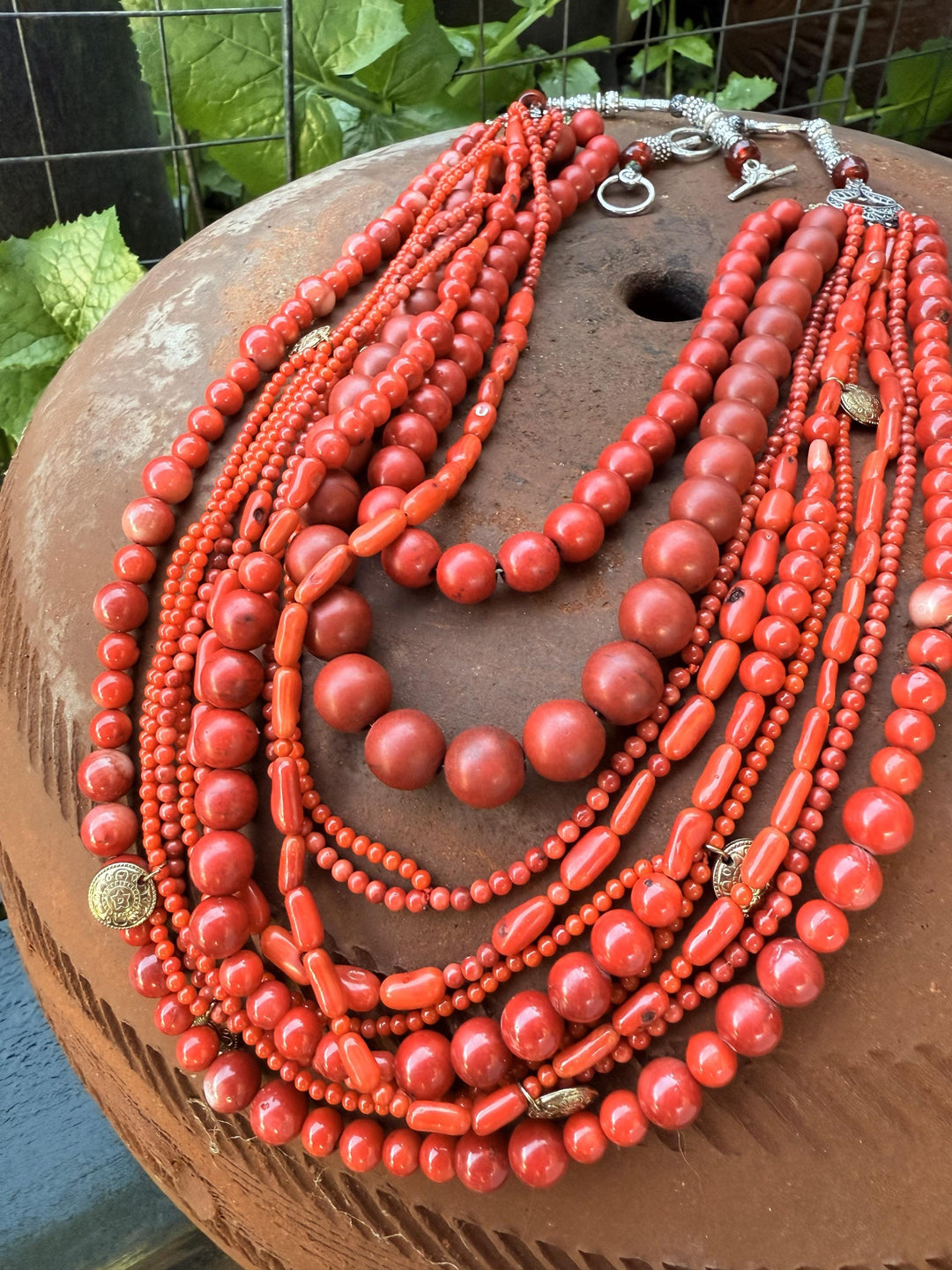 Ukrainian Traditional Red Coral Necklace – Multi-Strand Namysto Korali – One-of-a-Kind Folk Heirloom Jewelry. Custom Orders Available
