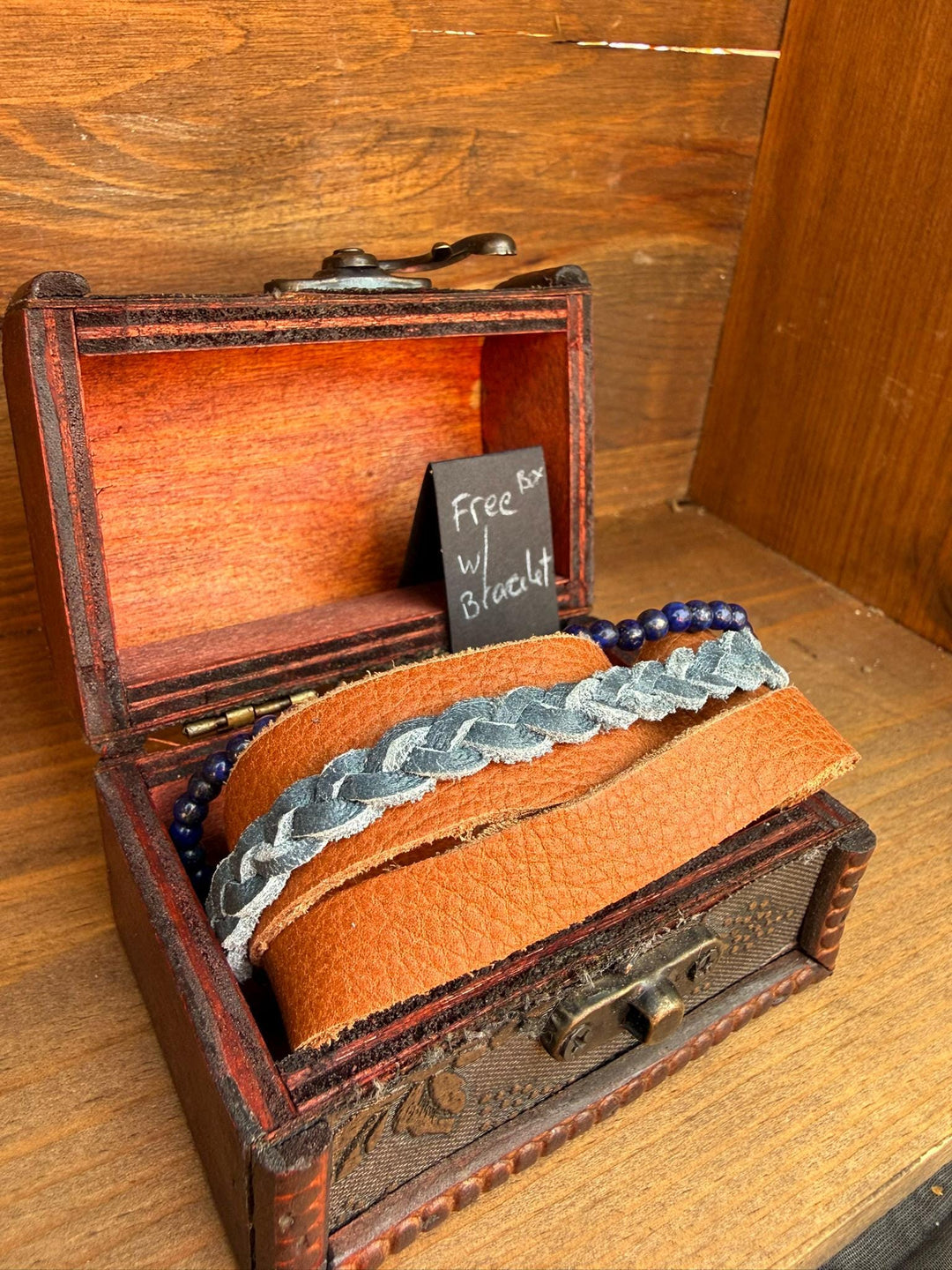 Turquoise Leather Bracelet | Gift Box Included | Handmade Boho Womens Jewelry