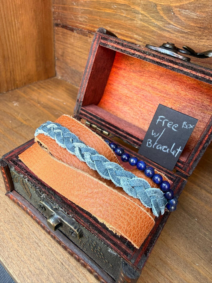 Turquoise Leather Bracelet | Gift Box Included | Handmade Boho Womens Jewelry