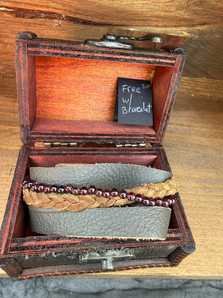 Red Agate Leather Wrap Bracelet | Gift Box Included | Handmade Statement Jewelry