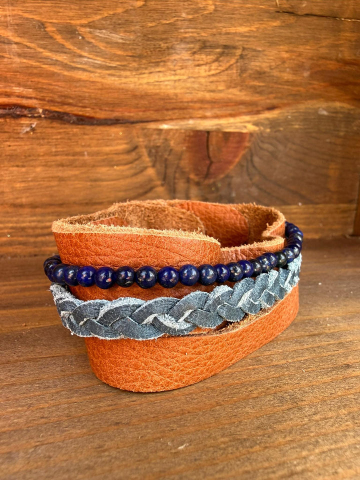Turquoise Leather Bracelet | Gift Box Included | Handmade Boho Womens Jewelry